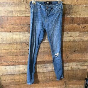 Hollister Skinny Distressed Blue Jeans 9 29 Denim